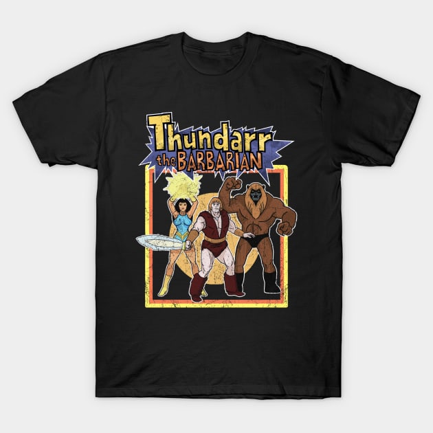 Retro Thundarr The Barbarian Distressed Style T-Shirt by From Nowhere